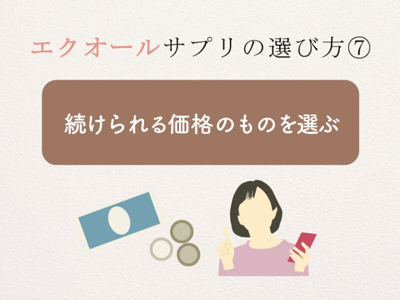 エクオールサプリの選び方⑦続けられる価格
